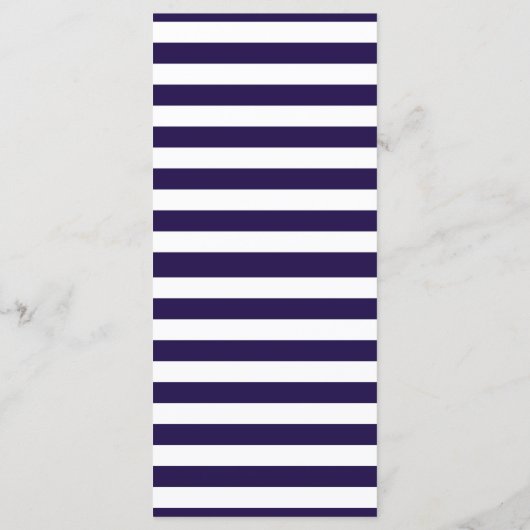 Nautical Navy & White Stripe Anchor Wedding Menu (Achterkant)