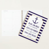 Nautical Navy & White Stripe Anchor Wedding Planner (Display)