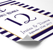 Nautical Navy & White Stripe Anchor Wedding Poster (Hoek)