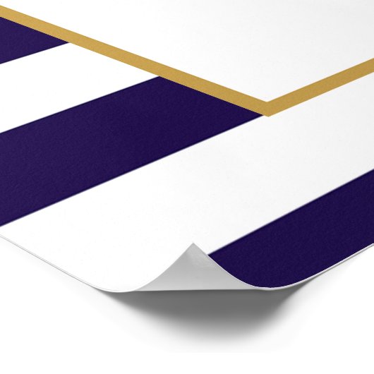 Nautical Navy & White Stripe Anchor Wedding Poster (Hoek)