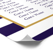 Nautical Navy & White Stripe Anchor Wedding Poster (Hoek)
