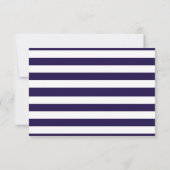 Nautical Navy & White Stripe Anchor Wedding RSVP (Achterkant)