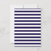 Nautical Navy & White Stripe Anchor Wedding RSVP (Achterkant)