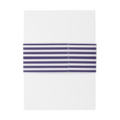 Nautical Navy & White Stripe Anchor Wedding Uitnodigingen Wikkel (Achterkant Voorbeeld)