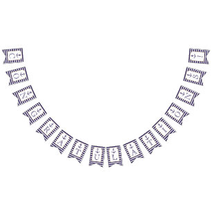 Nautical Navy & White Stripe Anchor Wedding Vlaggetjes
