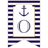 Nautical Navy & White Stripe Anchor Wedding Vlaggetjes (Tweede vlag)