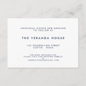 Nautical Navy | White Stripe Modern Wedding Insert Informatiekaartje (Voorkant)