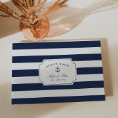 Nautical Navy & White Stripe Wedding Gastenboek