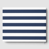 Nautical Navy & White Stripe Wedding Gastenboek (Achterkant)