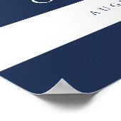 Nautical Navy & White Stripe Wedding Welcome Sign Poster (Hoek)