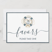 Nautical Navy & White Wedding Favor Sign (Voorkant)