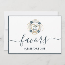 Nautical Navy & White Wedding Favor Sign