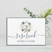 Nautical Navy & White Wedding Reserved Sign (Staand voorkant)