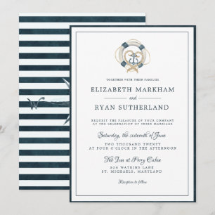 Nautical Navy & White Wedding   Verankerd in de li Kaart