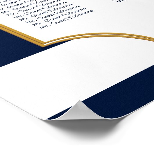 Nautical Navy | Witte weddenschappen Poster (Hoek)