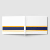 Nautical Navy Yellow Edge Racing Stripes op wit Gastenboek (Volledig)