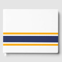 Nautical Navy Yellow Edge Racing Stripes op wit