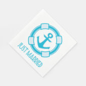 Nautical net getrouwd Blue Turquoise Anker Wedding Servet (Hoek)