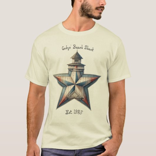 Nautical Neutral and Blue Barnstar T-shirt (Voorkant)