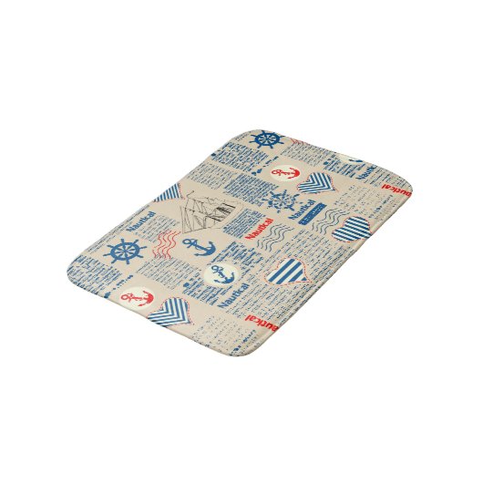 Nautical Newspaper Pattern Badmat (Gekanteld)