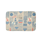 Nautical Newspaper Pattern Badmat (Voorkant)