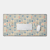 Nautical Newspaper Pattern Bureaumat (Keyboard & Muis)