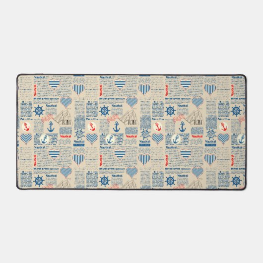 Nautical Newspaper Pattern Bureaumat (Voorkant)
