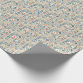 Nautical Newspaper Pattern Cadeaupapier (Hoek)