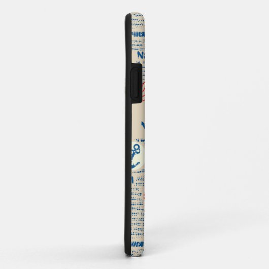 Nautical Newspaper Pattern Case-Mate iPhone Case (Achterkant/rechts)