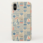 Nautical Newspaper Pattern Case-Mate iPhone Case (Achterkant)