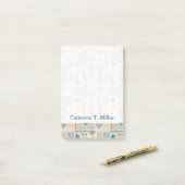 Nautical Newspaper Pattern | Jouw namen toevoegen Post-it® Notes (Op bureau)