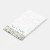 Nautical Newspaper Pattern | Jouw namen toevoegen Post-it® Notes (Schuin)