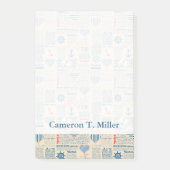 Nautical Newspaper Pattern | Jouw namen toevoegen Post-it® Notes (Voorkant)