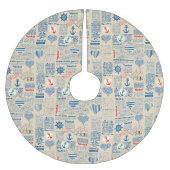 Nautical Newspaper Pattern Kerstboom Rok (Voorkant)
