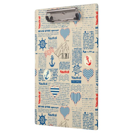 Nautical Newspaper Pattern Klembord (Links)