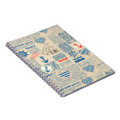 Nautical Newspaper Pattern Notitieboek (Rechterzijde)