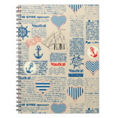 Nautical Newspaper Pattern Notitieboek (Voorkant)