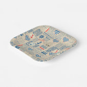 Nautical Newspaper Pattern Papieren Bordje (Gebogen)