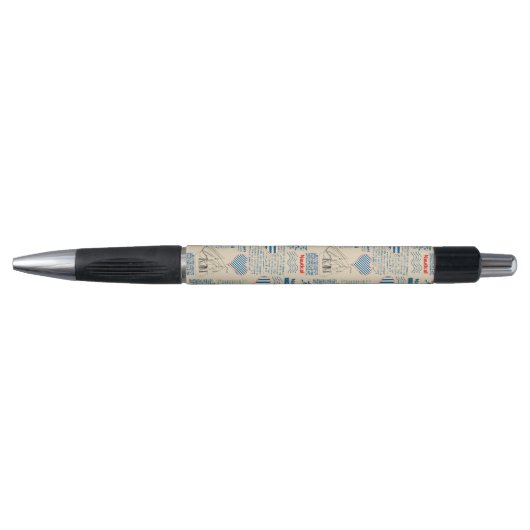 Nautical Newspaper Pattern Pen (Voorkant)