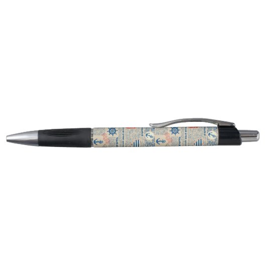 Nautical Newspaper Pattern Pen (Bovenkant)