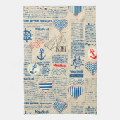 Nautical Newspaper Pattern Theedoek (Verticaal)