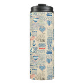 Nautical Newspaper Pattern Thermosbeker (Voorkant)