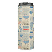 Nautical Newspaper Pattern Thermosbeker (Achterkant)