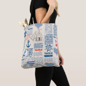 Nautical Newspaper Pattern Tote Bag (Dichtbij)