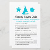 Nautical Nursery Rhyme Quiz baby shower game (Voorkant / Achterkant)