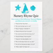 Nautical Nursery Rhyme Quiz baby shower game (Voorkant)