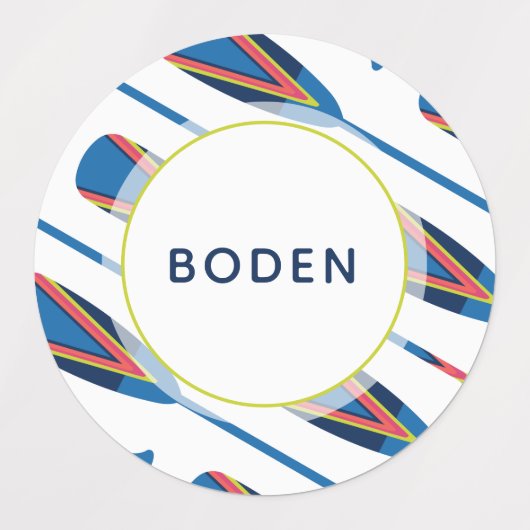 Nautical Oars Gepersonaliseerde naam Waterdicht La Labels (Design 2)