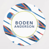 Nautical Oars Gepersonaliseerde naam Waterdicht La Labels (Design 1)