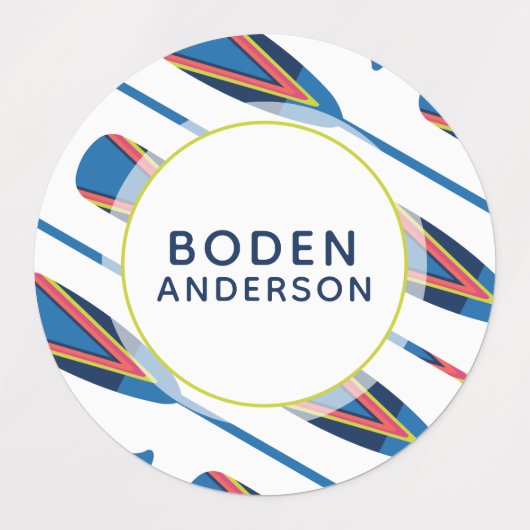 Nautical Oars Gepersonaliseerde naam Waterdicht La Labels (Design 1)