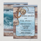 Nautical Ocean Anchor Bridal Shower Kaart (Voorkant / Achterkant)
